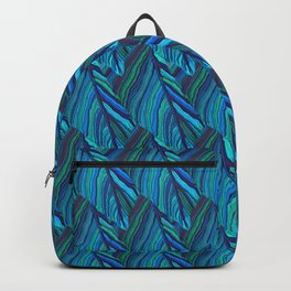 Leaves abstract in blue shades Backpack