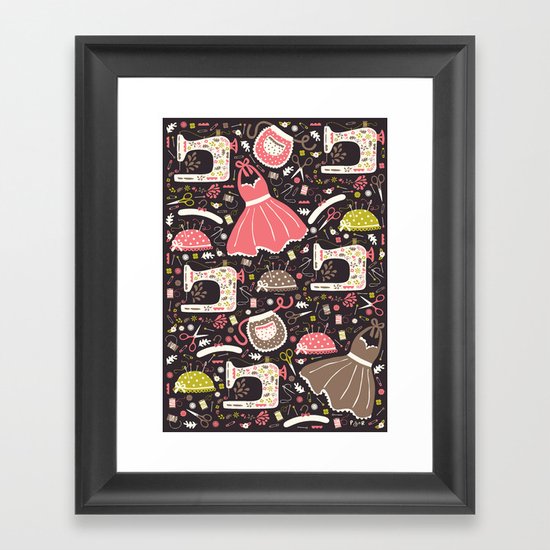 Vintage Sewing Framed Art Print