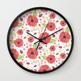 Red Spring Wall Clock