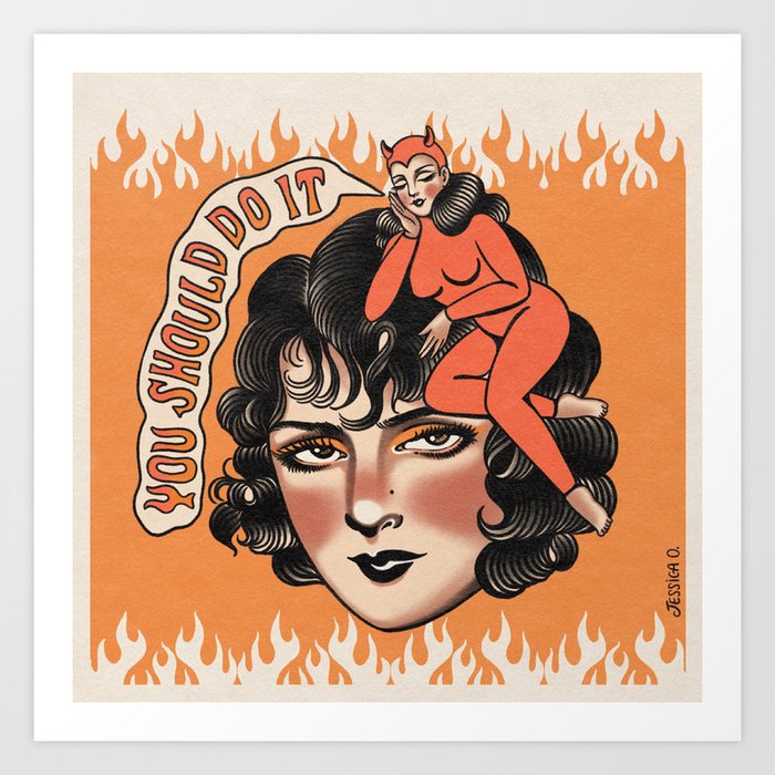 All the good girls go to hell Art Print