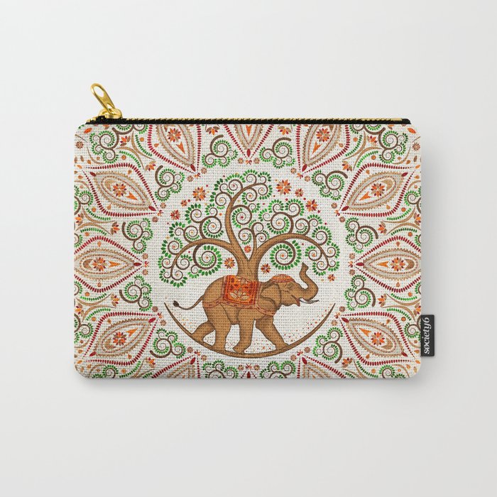 Elephant Tree of life in Mandala N2 Carry-All Pouch