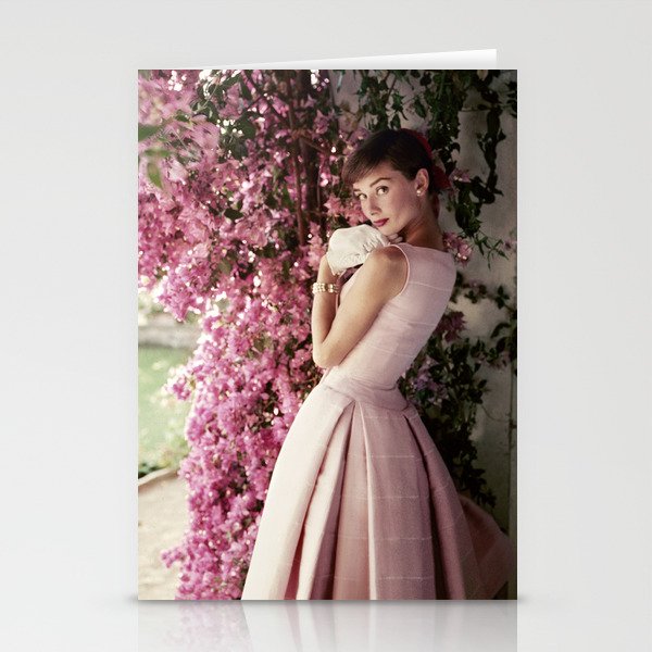 Audrey Hepburn Flowers Stationery Cards