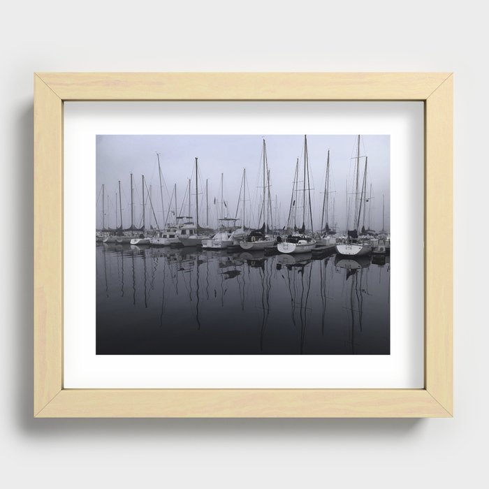 Foggy Morning on Alamitos Bay Recessed Framed Print