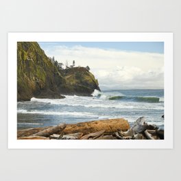 Cape Disappointment Waikiki Beach Pacific Ocean Columbia River Lighthouse Nature Landscape Seascape Outdoors Hiking Lighthouse Swim Surf Art Print