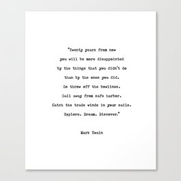 Mark Twain | Typewriter Style Quote Canvas Print