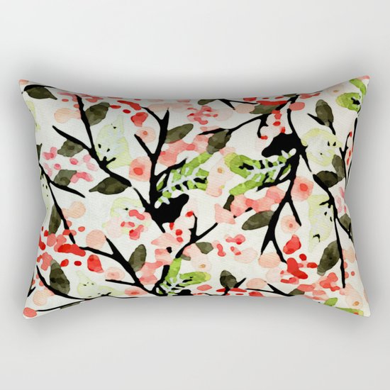 Watercolor Nature Pattern #society6 #decor #buyart Rectangular Pillow