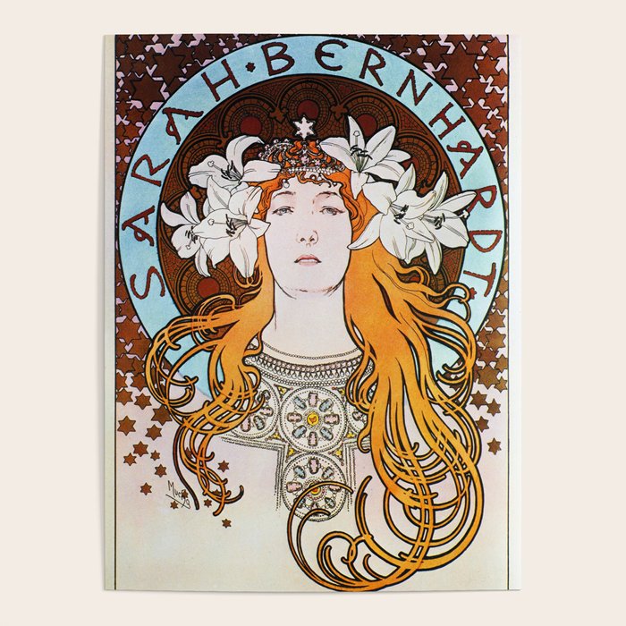 Alphonse Mucha Sarah Bernhardt Vintage Art Nouveau Poster By Art Gallery Society6