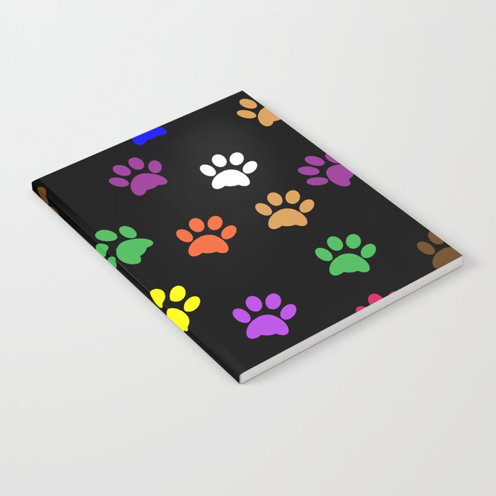 Colorful Paw Prints Notebook