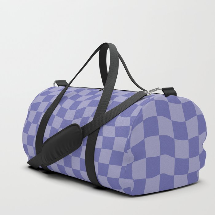Very Peri Warped Checkerboard Duffle Bag