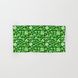 Lucky Green Watercolour Shamrock Pattern Hand & Bath Towel