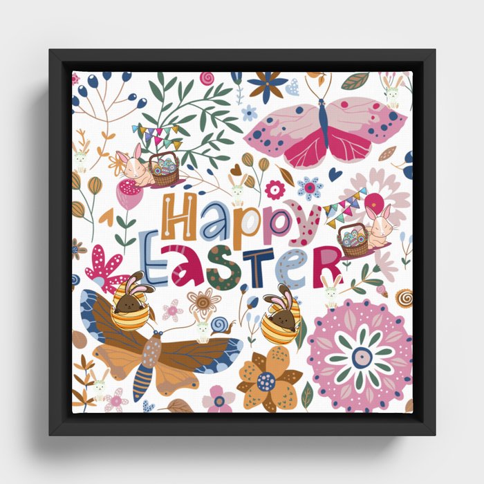 Happy Easter Day Festival Framed Canvas