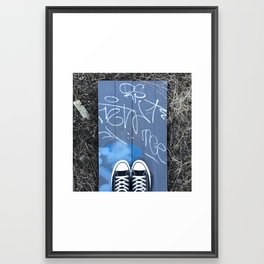 Chucks on Blue Framed Art Print