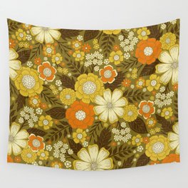 1970s Retro/Vintage Floral Pattern Wall Tapestry