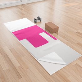 F (Dark Pink & White Letter) Yoga Towel