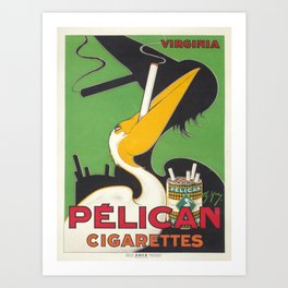 Pelican Cigarette, Virginia - Vintage Advertising Tobacco Poster Art Print