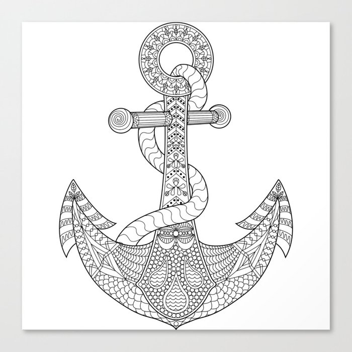 Color Me Anchor Canvas Print By Themeticulouswhim Society6,Weights Drawing