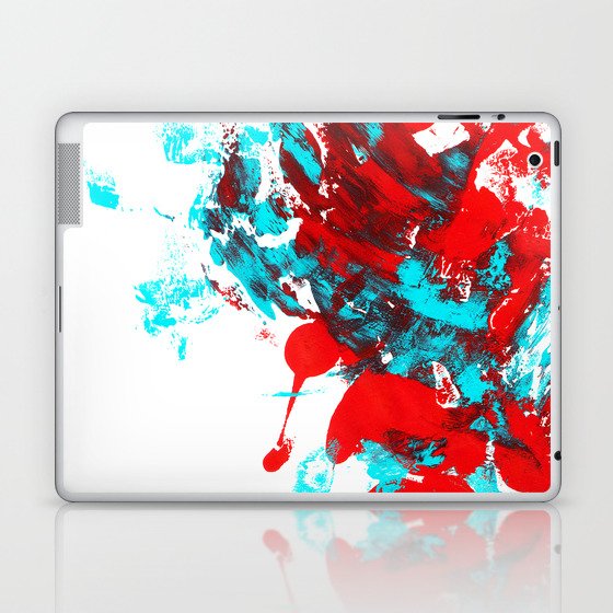 Teal and Red Abstract Laptop & iPad Skin