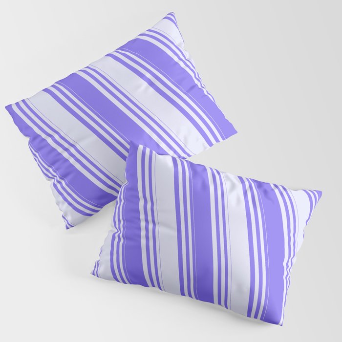 Medium Slate Blue & Lavender Colored Striped Pattern Pillow Sham