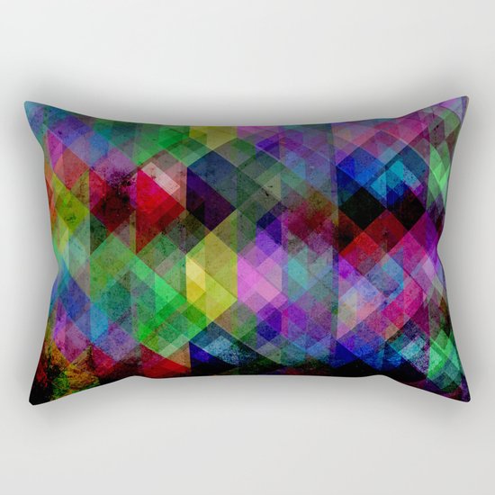 Geometric Grunge Abstract Rectangular Pillow
