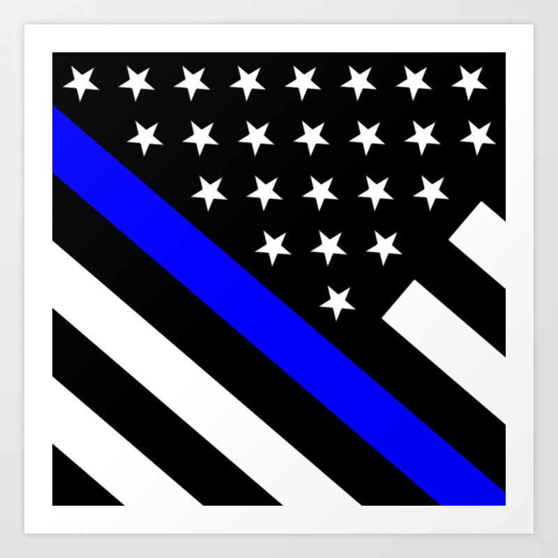 Police Flag The Thin Blue Line Art Print By Jsdavies Society6