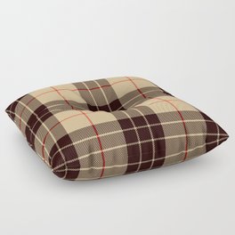 Tan Tartan with Black and Red Stripes Floor Pillow