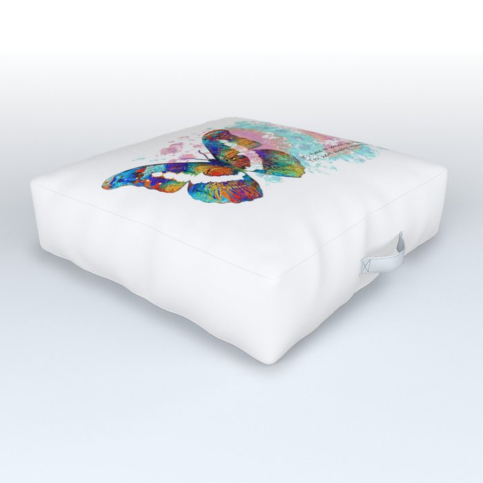 Spreading Your Wings - Colorful Butterfly Wings Art Outdoor Floor Cushion