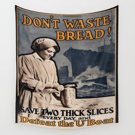 Vintage poster - Don't Waste Bread Wall Tapestry