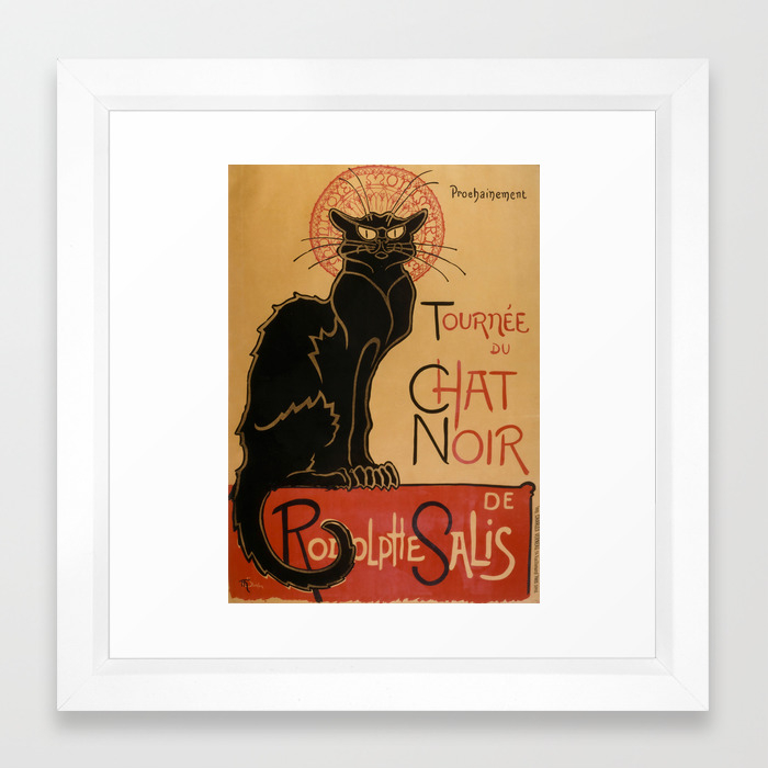 Le Chat Noir The Black Cat Poster By Theophile Steinlen Framed Art