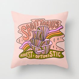 Sagittarius Mushroom Throw Pillow