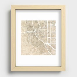 Boulder Colorado Watercolor Map Recessed Framed Print