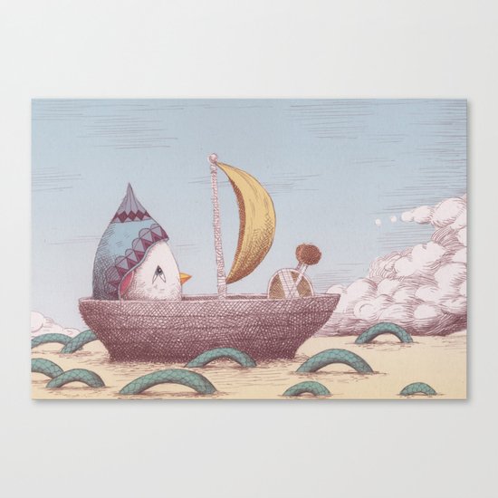 Drummer Bird - Sailing Canvas Print