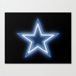 Dallas Cowboy Star Type Neon Design Canvas Print