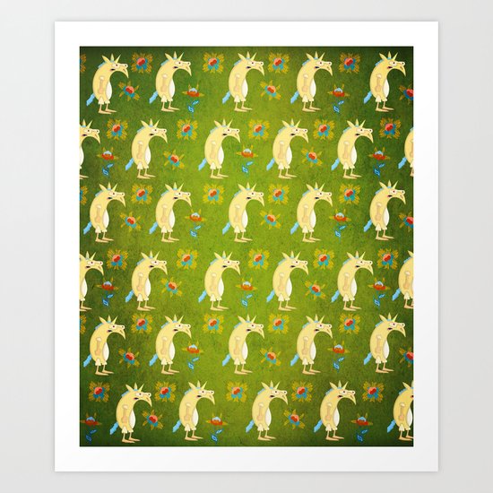 Flowers & Unicorns Art Print