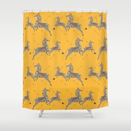Royal Tenenbaums Zebra Wallpaper - Mustard Yellow Shower Curtain