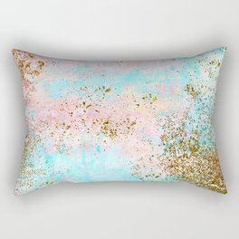 Pink and Gold Mermaid Sea Foam Glitter Rectangular Pillow