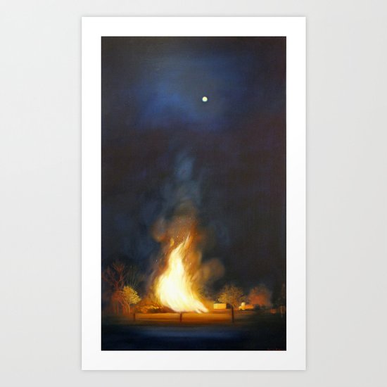 Bonfire at the Drift Art Print