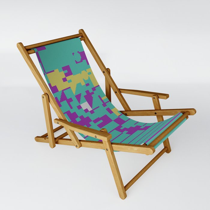 Abstract 8 Bit Art Sling Chair By Studiodestruct Society6
