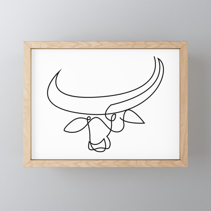 buffalo one line - bullseye Framed Mini Art Print