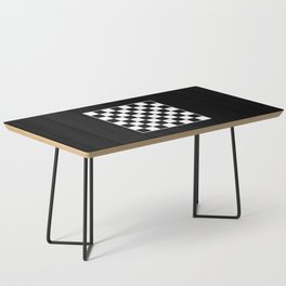 Vintage Chessboard & Checkers - Black & White Coffee Table