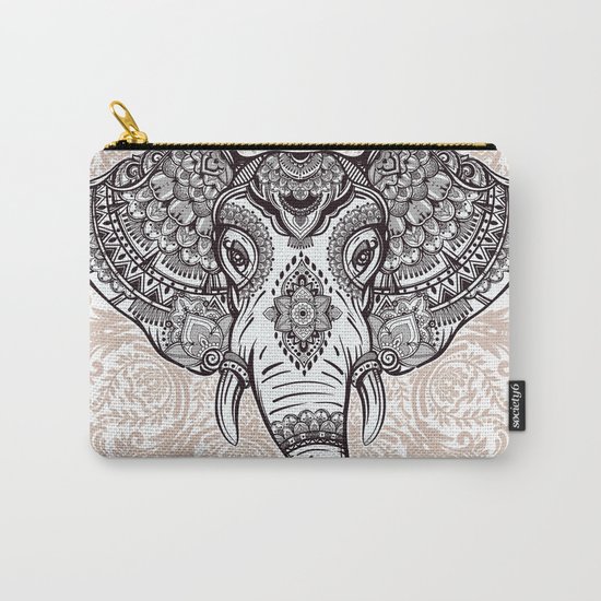 Elephant on Mandala Carry-All Pouch