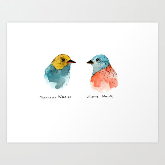 TWO WARBLERS Art Print