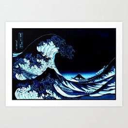 the Great Wave blue Art Print