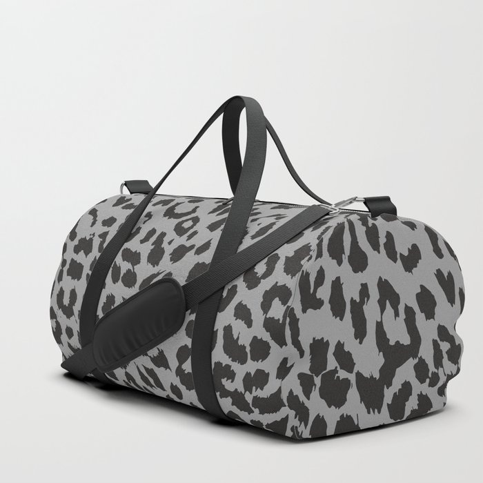 Black & Gray Leopard Print Duffle Bag