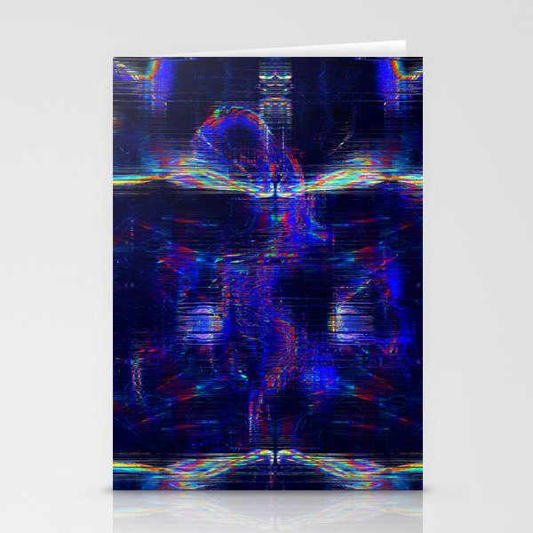 Abstract disco blue Stationery Cards