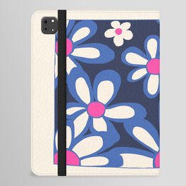 FlowerPower - Pink Blue Colourful Retro Minimalistic Art Design Pattern iPad Folio Case