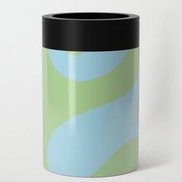 Groovy Fall Wiggles - blue and green Can Cooler