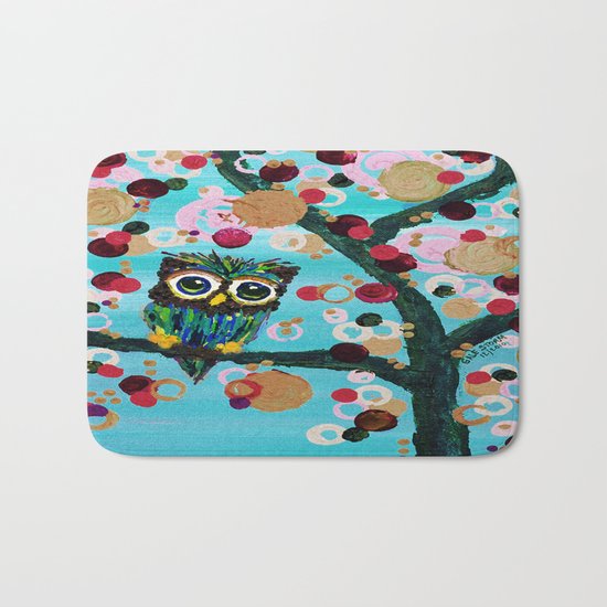 :: Gemmy Owl Loves Jewel Trees :: Bath Mat
