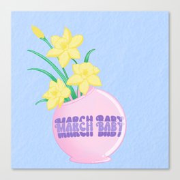 March Birth Flower Daffodils Canvas Print