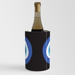 Blue Evil Eye Symbol Lucky Charm Black Background Wine Chiller