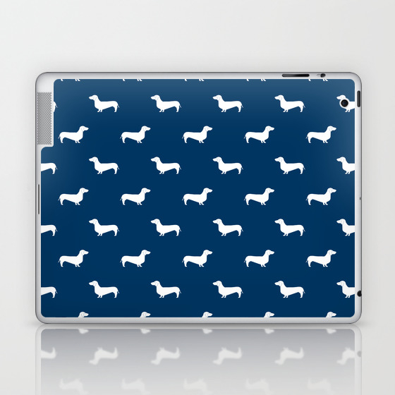 Dachshund Pattern Minimal Navy Blue And White Dog Lover Home Decor